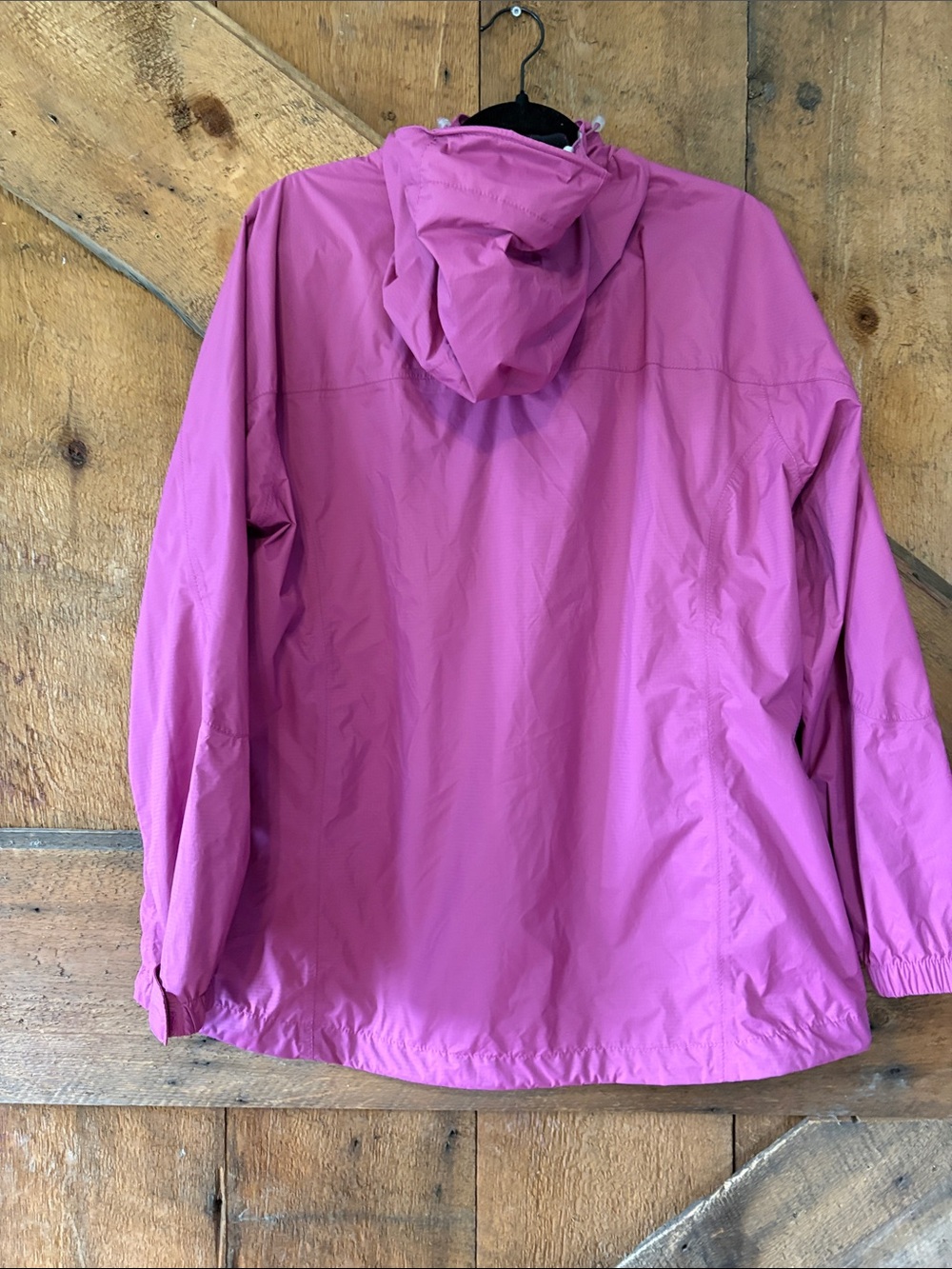 LL Bean Womens XL Pink Hooded Rain Jacket - Picture 7 of 9